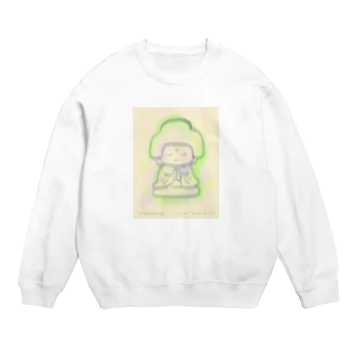 ゆる仏画「アフロ仏」 Crew Neck Sweatshirt