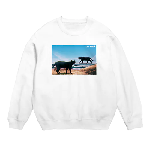 猫が闊歩する風景 Crew Neck Sweatshirt