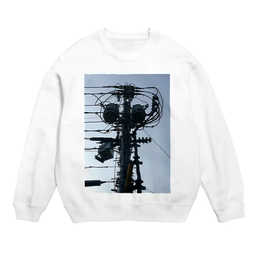 電柱でござる Crew Neck Sweatshirt