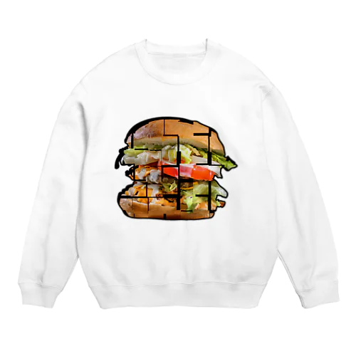ハンバーガー３ Crew Neck Sweatshirt