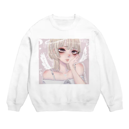 金髪ウルフちゃん Crew Neck Sweatshirt