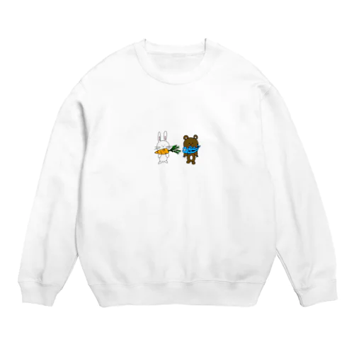 大好物を咥えているふれんず Crew Neck Sweatshirt