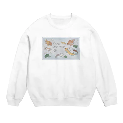 仲良しお魚シリーズとお花 Crew Neck Sweatshirt