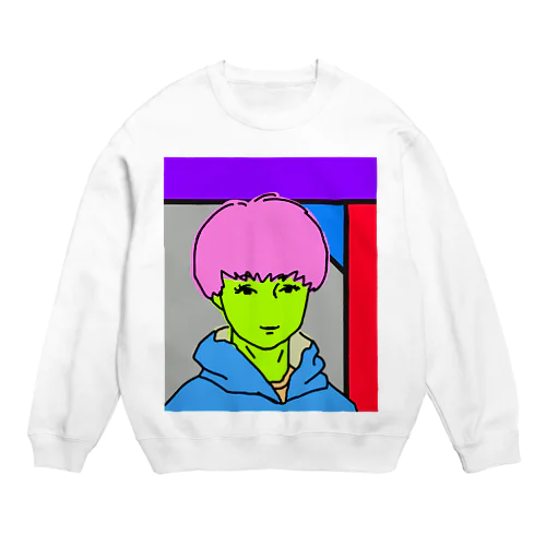 笑う女 Crew Neck Sweatshirt