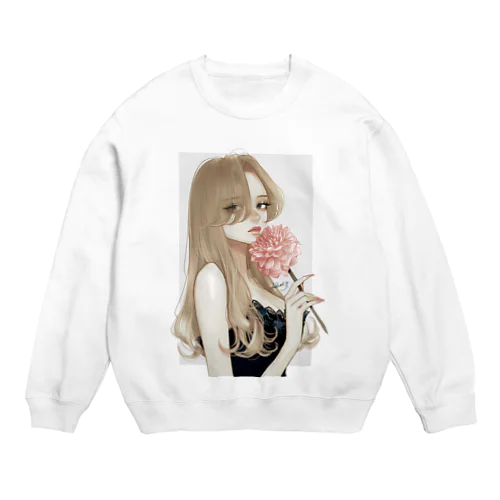 dahlia2 （背景透過） Crew Neck Sweatshirt