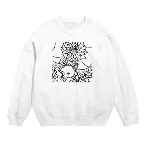 女の子と花 3 Crew Neck Sweatshirt