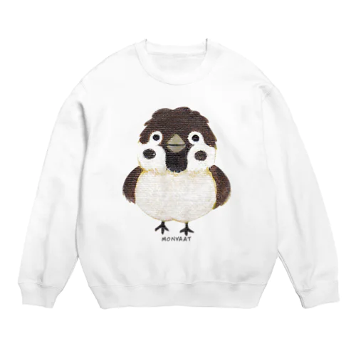 スズメがちゅん L Crew Neck Sweatshirt