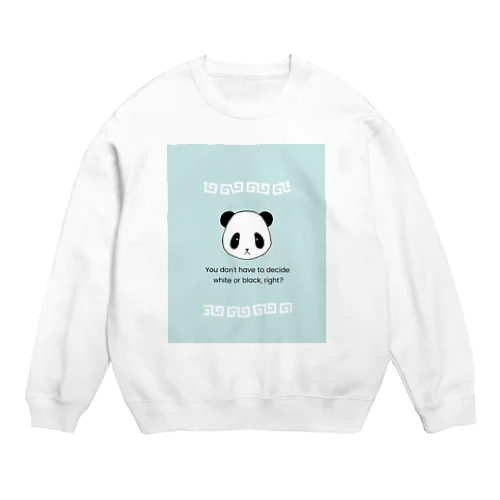 パンダ中華柄（水色） Crew Neck Sweatshirt