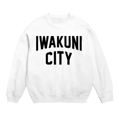 岩国市 IWAKUNI CITY　ロゴブラック Crew Neck Sweatshirt