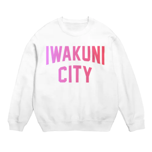 岩国市 IWAKUNI CITY ロゴピンク Crew Neck Sweatshirt