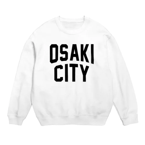 大崎市 OSAKI CITY　ロゴブラック Crew Neck Sweatshirt