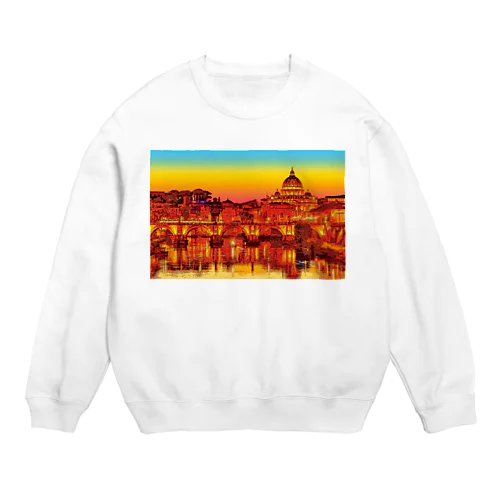 イタリア ローマの夕暮れ Crew Neck Sweatshirt