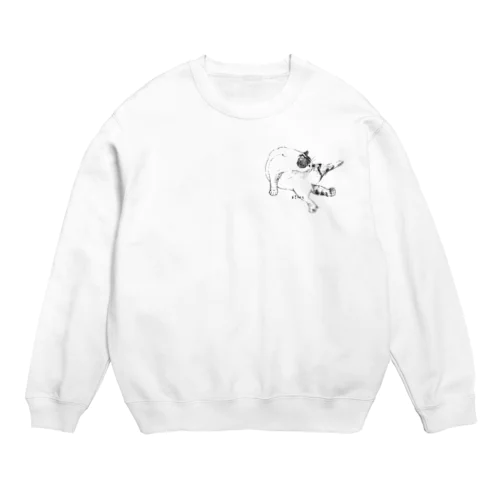 毛繕いの猫 Crew Neck Sweatshirt