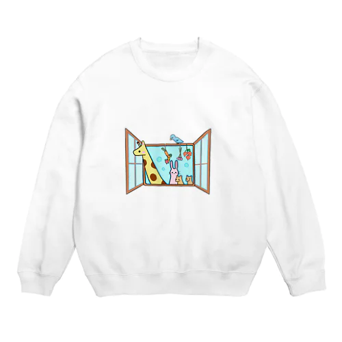 どうぶつ_窓 Crew Neck Sweatshirt