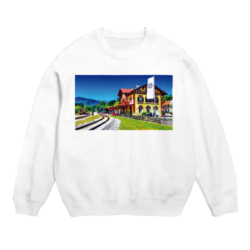 ドイツ グミュントの駅舎 Crew Neck Sweatshirt