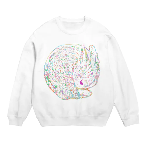 まんまるうさぎ 虹になる Crew Neck Sweatshirt