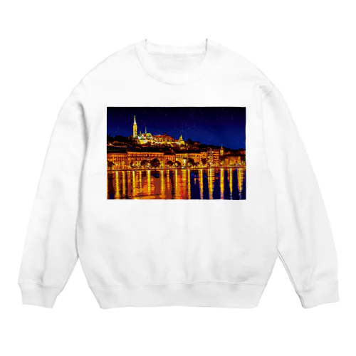 ハンガリー ブダペストの夜景 Crew Neck Sweatshirt