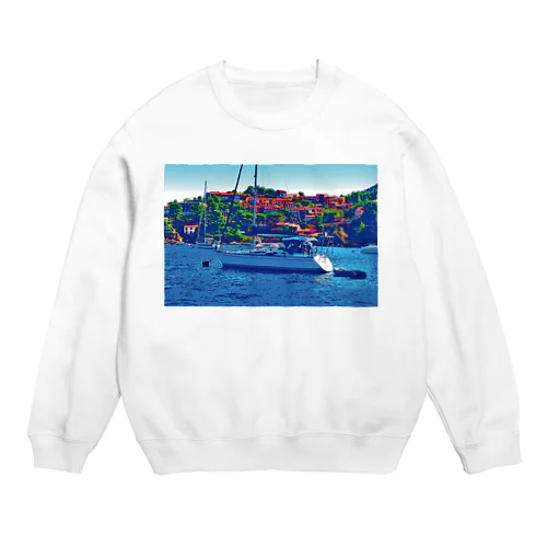 フランス コート・ダジュールのヨット Crew Neck Sweatshirt