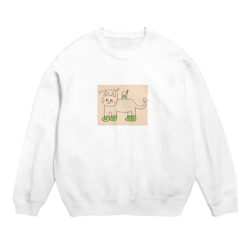 いまを生きる靴下ねこ Crew Neck Sweatshirt