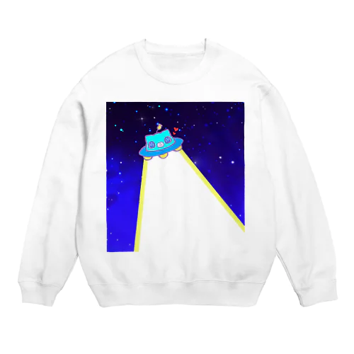 推しをさらう猫UFO Crew Neck Sweatshirt