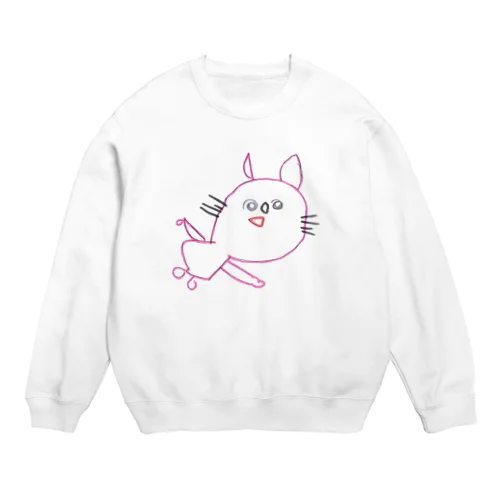 横向きうさぎ Crew Neck Sweatshirt