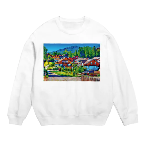 オーストリア シュヴァルツェンベルクの街並み Crew Neck Sweatshirt