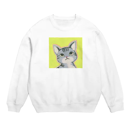 しましまフェイス Crew Neck Sweatshirt