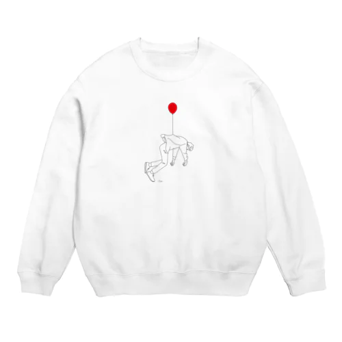 風船で飛ぶ人 Crew Neck Sweatshirt