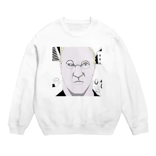 白人の中年紳士 Crew Neck Sweatshirt