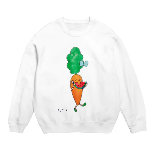 キャロちゃんの歩きスイカ Crew Neck Sweatshirt