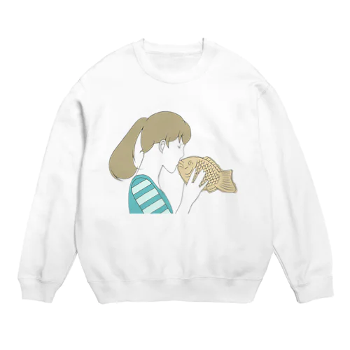 だいすきすぎて食べちゃいタイ Crew Neck Sweatshirt