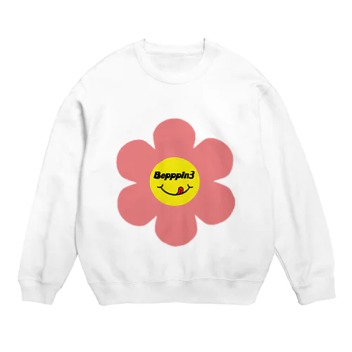 レトロフラワー★ピンク★ Crew Neck Sweatshirt