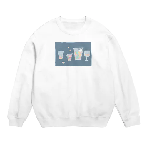 かなしみを所定の位置に置くだけで歯医者のうがいみたいに泣けた／カラスノ Crew Neck Sweatshirt