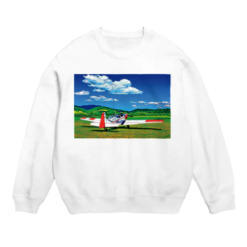 草原の飛行機 Crew Neck Sweatshirt