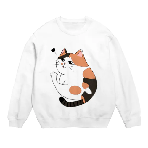 コミックタッチ三毛ちゃん🧡🤍🤎〘カラー 〙 Crew Neck Sweatshirt