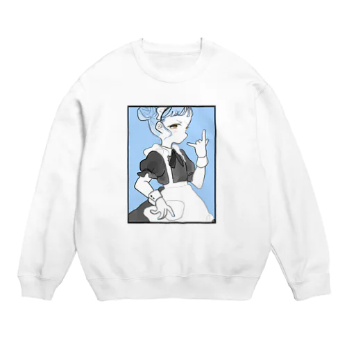 メイド服を着た女の子 Crew Neck Sweatshirt