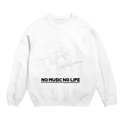 ねこバンド白 Crew Neck Sweatshirt