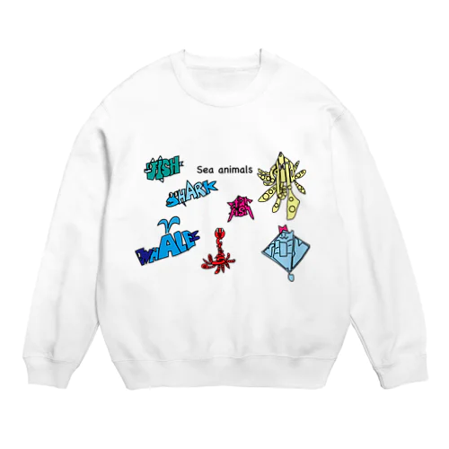 海の生き物シリーズ Crew Neck Sweatshirt