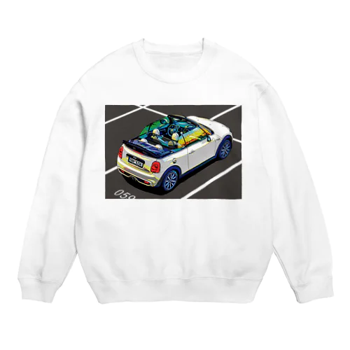 白のミニコンバーチブル Crew Neck Sweatshirt