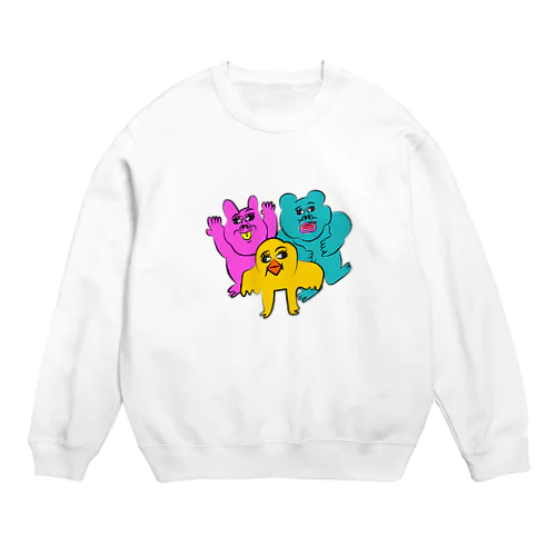 おとぼけ動物さんたちの愉快なグッズ Crew Neck Sweatshirt