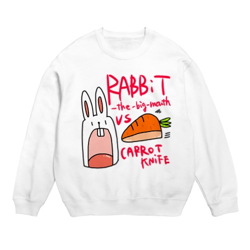 クチデカウサギ -VS ニンジンナイフ- Crew Neck Sweatshirt