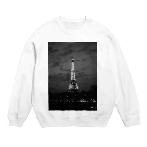 エッフェル塔B&W Crew Neck Sweatshirt