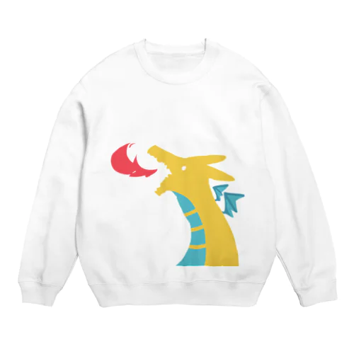 炎を出すドラゴン Crew Neck Sweatshirt