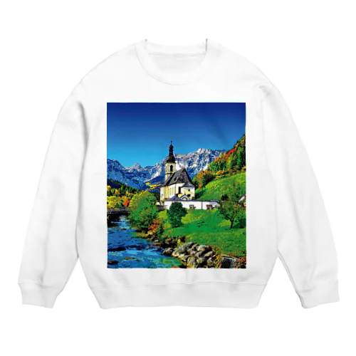 ドイツ ベルヒテスガーデンの教会 Crew Neck Sweatshirt