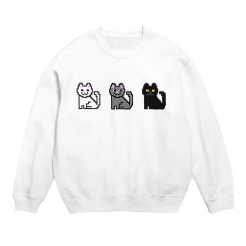 モノクロ猫ちゃんズ Crew Neck Sweatshirt