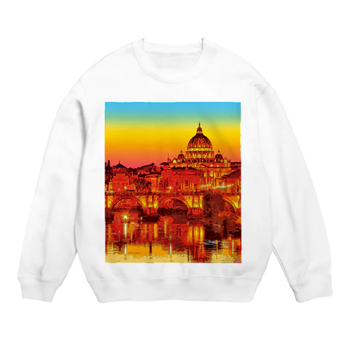 イタリア ローマの夕暮れ Crew Neck Sweatshirt