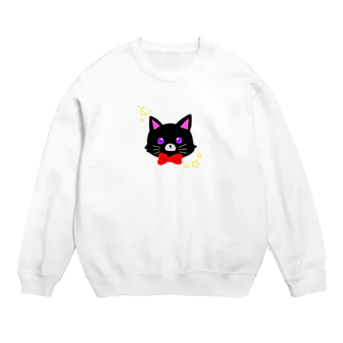 きらきら黒猫ちゃん Crew Neck Sweatshirt