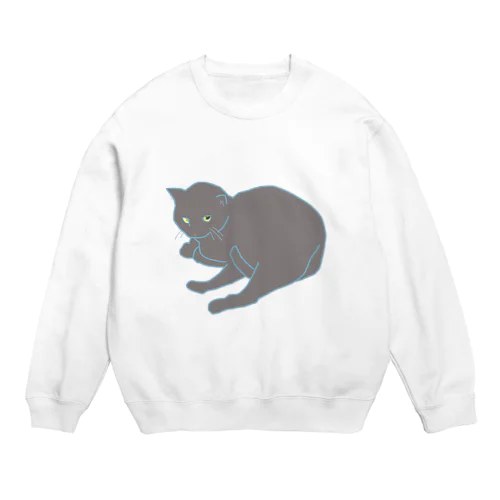 黒猫こぱん Crew Neck Sweatshirt