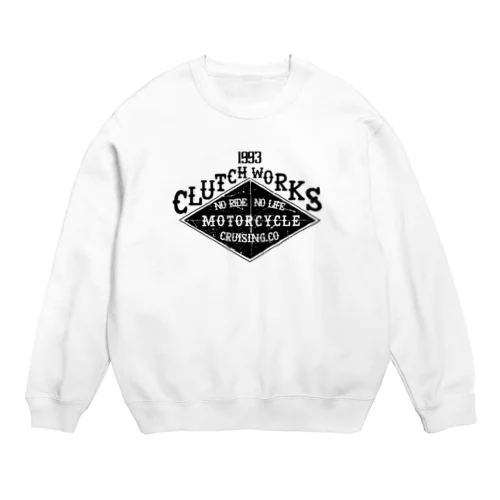 CLUTCH WORKS モーターサイクル Crew Neck Sweatshirt