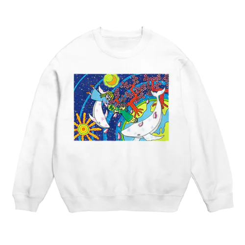 桜の女神と白いクジラ Crew Neck Sweatshirt